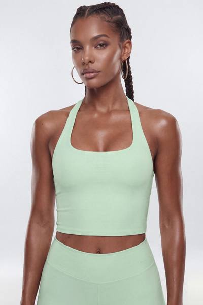 ButterSoft Racer Back Halter Sports Top - Mint