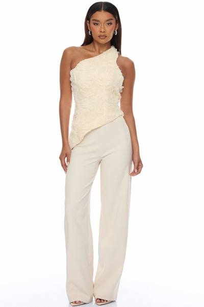 Daphne One Shoulder Corset Pant Set - Cream