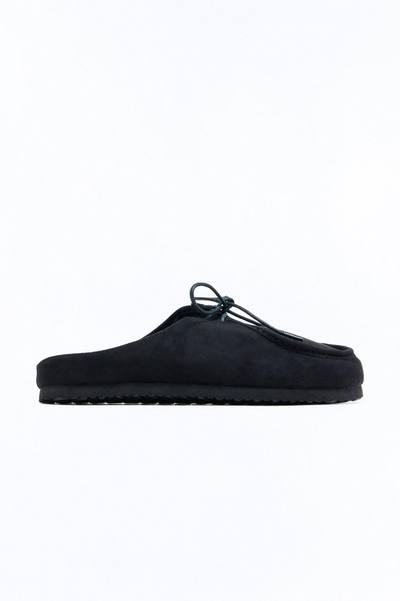 Tied Up Mule Loafer Slides - Black