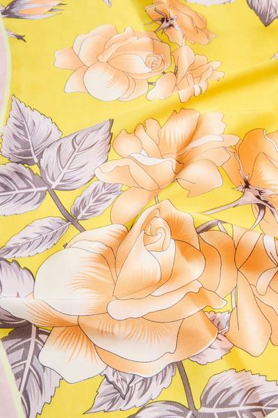 Japanese Garden Head Scarf - Yellow/combo