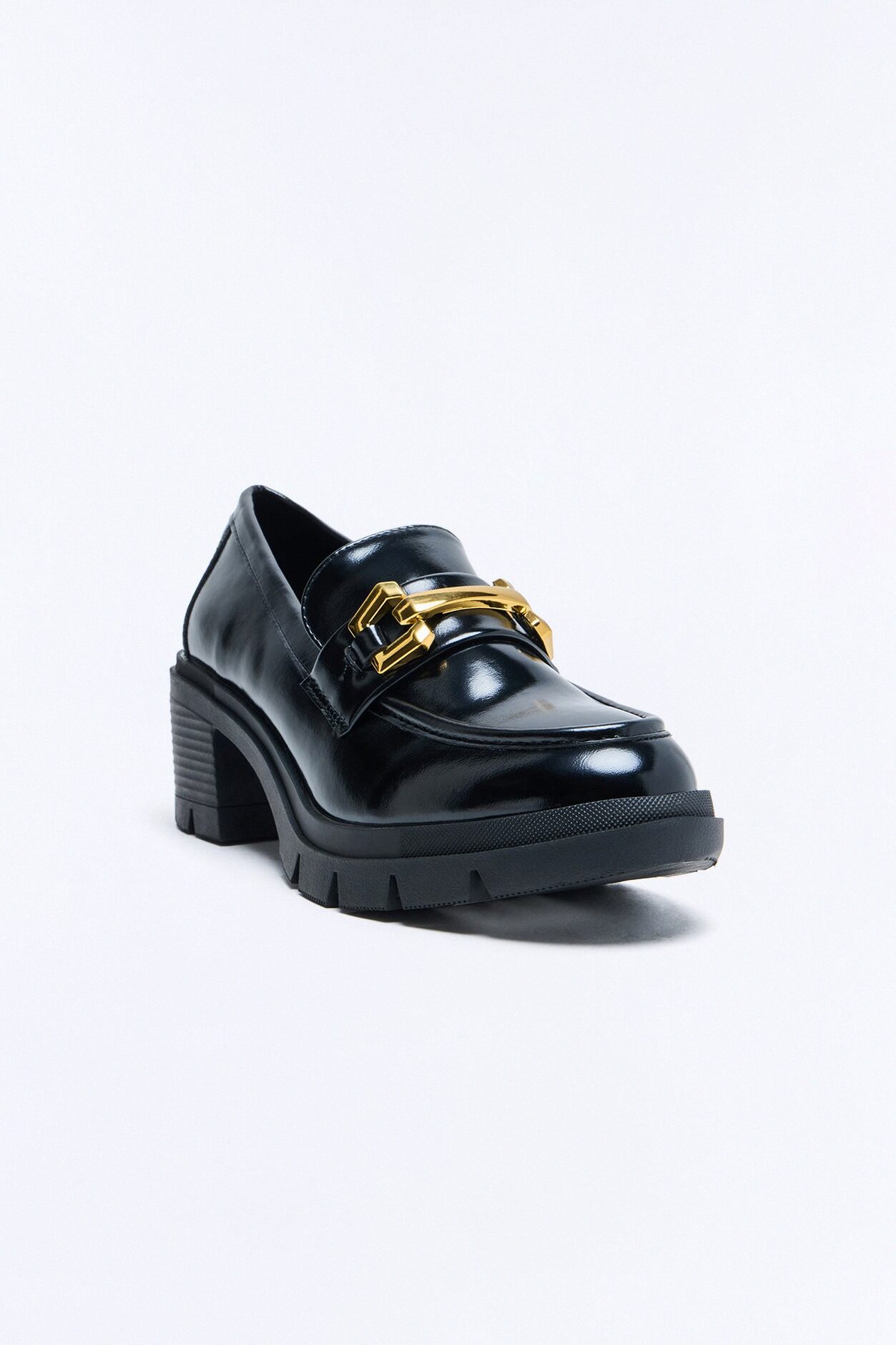 Preppy Hardware Patent Loafers - Black
