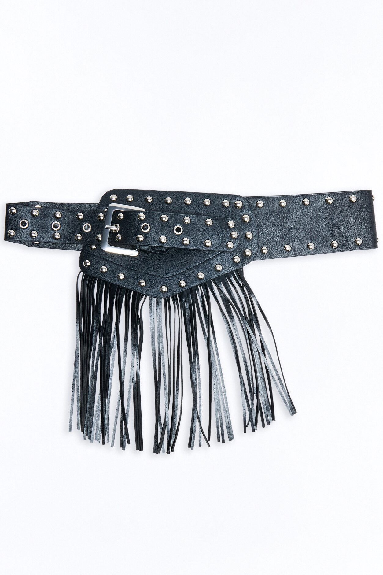 High Noon Faux Leather Belt - Black