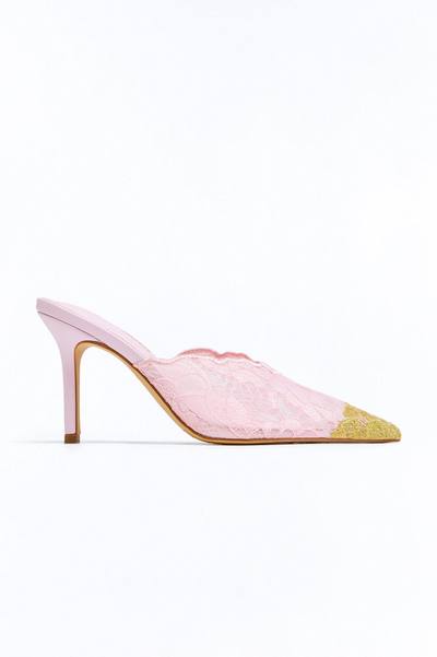 Romantic Weekend Lace Stiletto Pumps - Pink