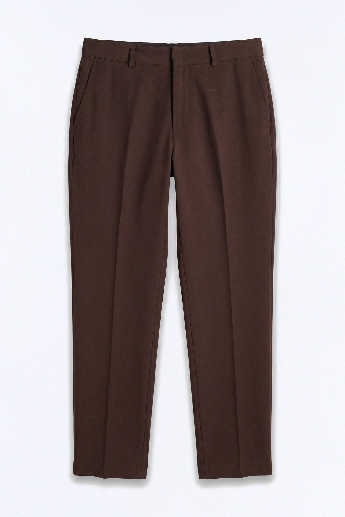Modern Essential Relaxed Straight Hybrid Waist Trouser - Chocolate