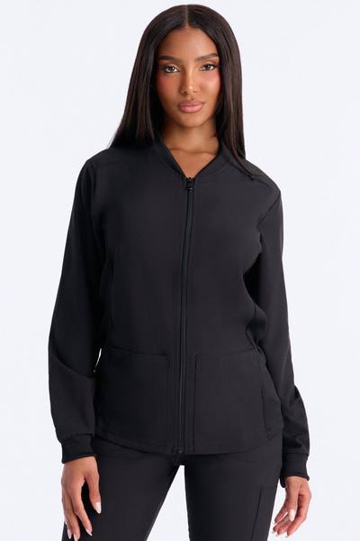 Take Care 4 Way Stretch Scrub Uniform Jacket - Black