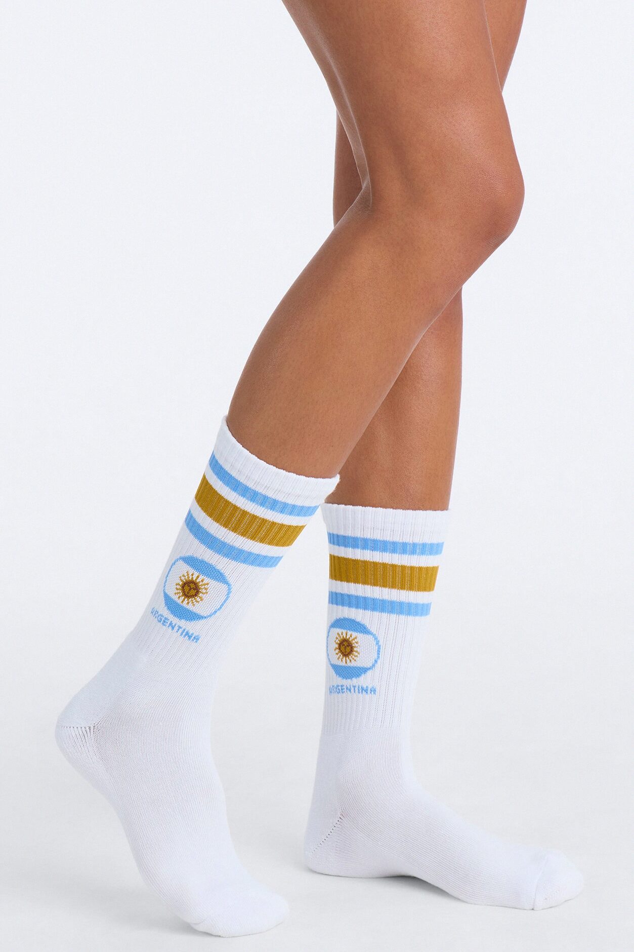 Love Argentina Crew Socks - White/combo