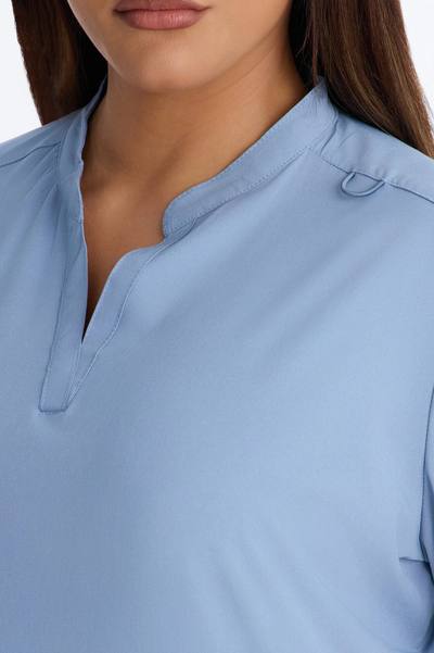 It's Go Time Collared Open Leg Uniform Scrub Set - Blue