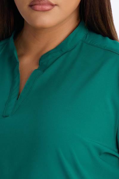 It's Go Time Collared Open Leg Uniform Scrub Set - Hunter