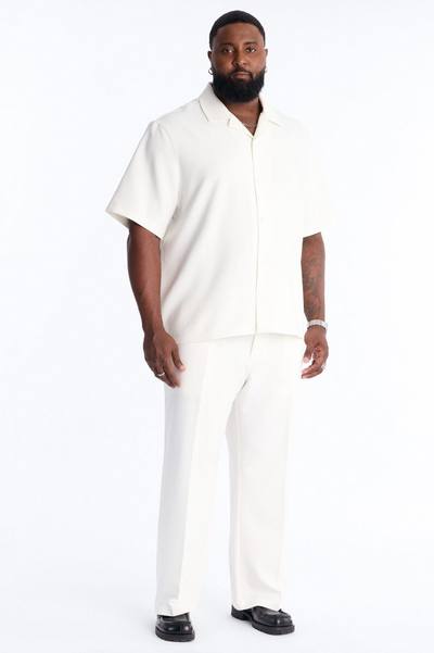 Modern Essential Relaxed Straight Hybrid Waist Trouser - White