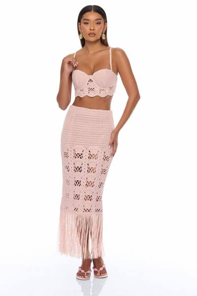 Sweet Sunsets Crochet Skirt Set - Pink