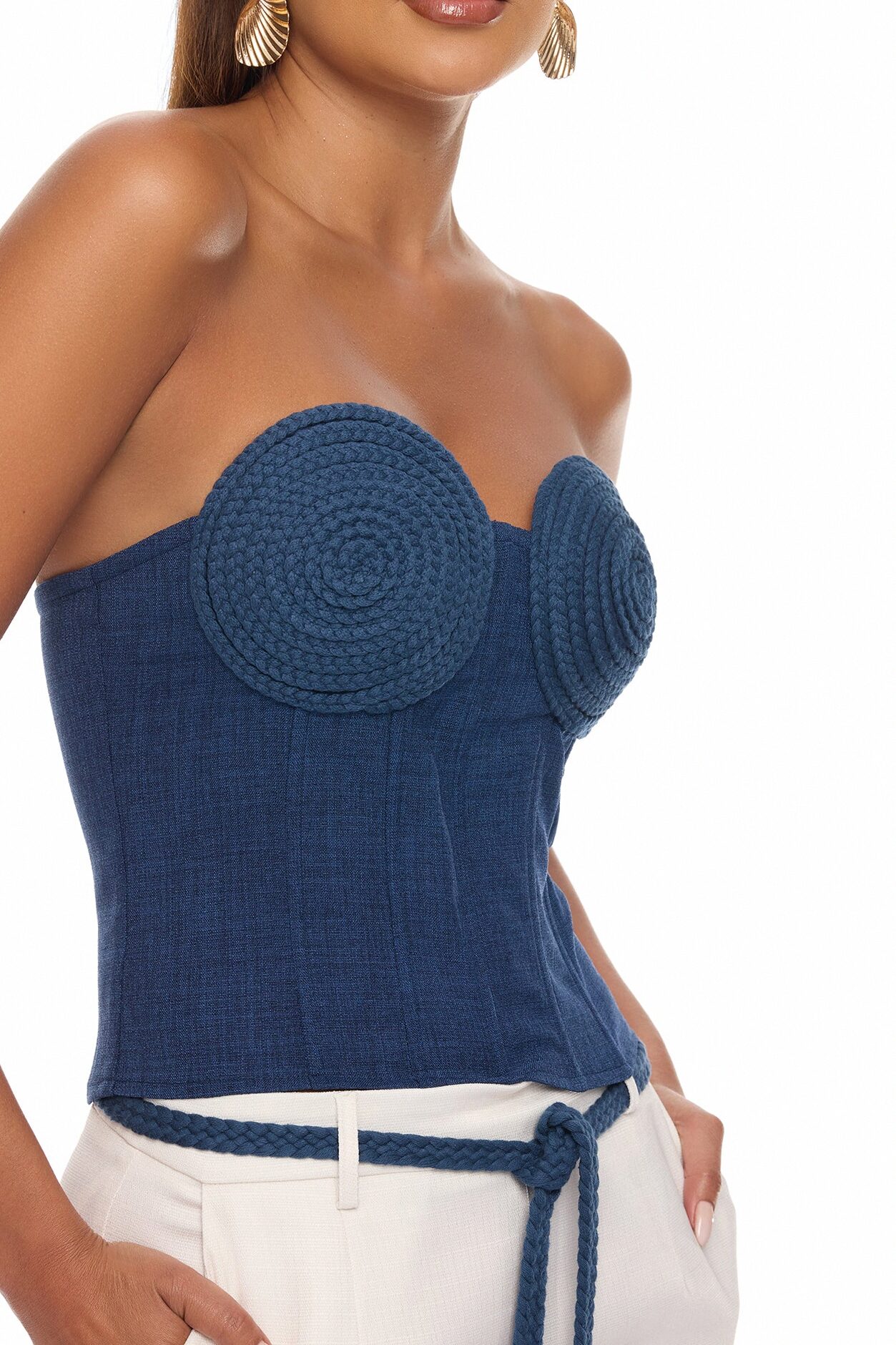 Tuscan Sunsets Corset Pant Set - Navy/combo