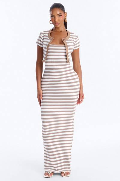 Sherise Striped Ribbed Maxi Dress - Coco
