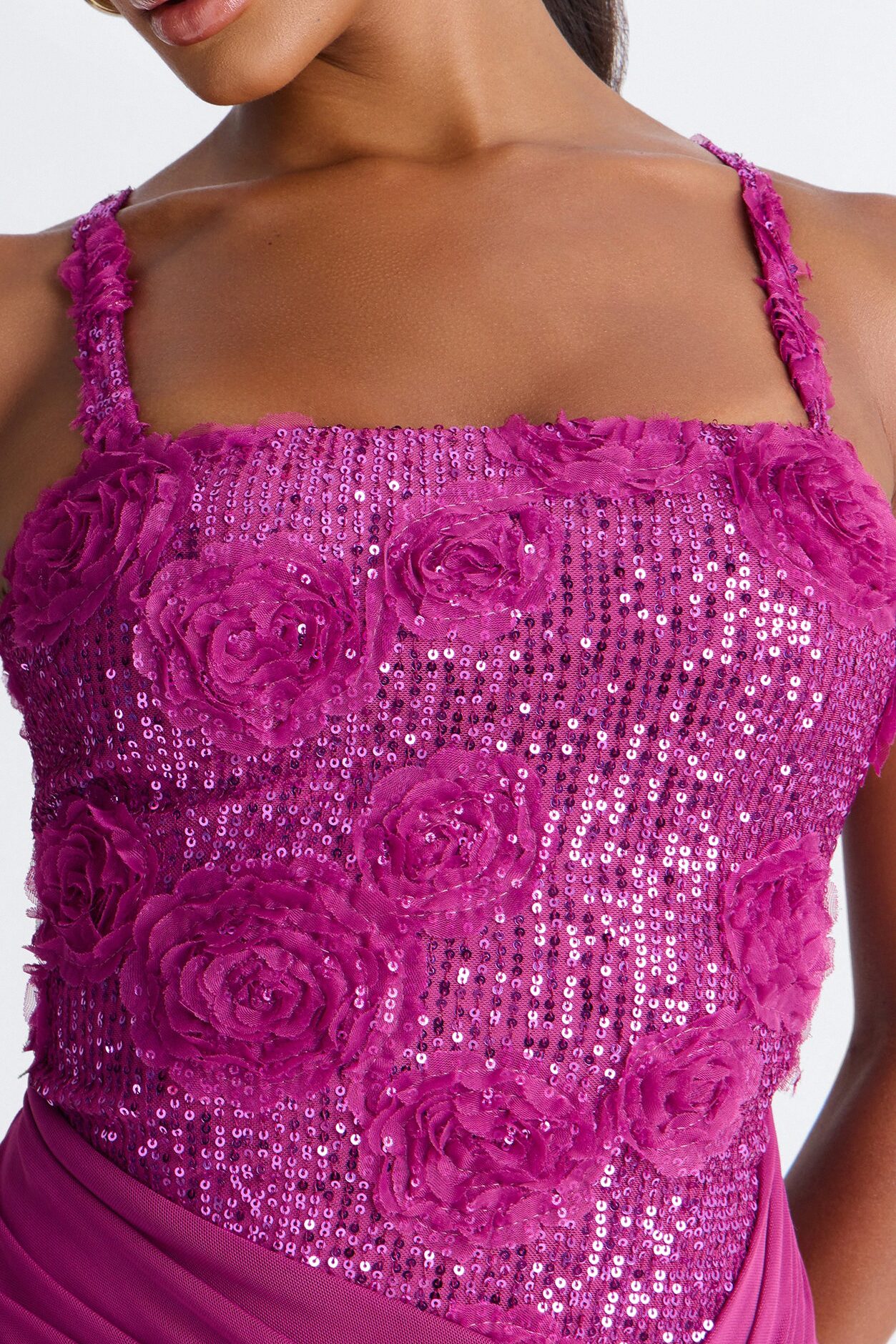 Kiss And Tell Embellished Gown - Magenta