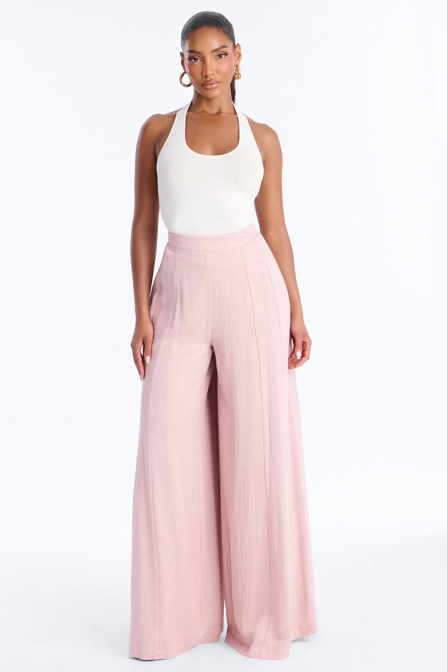 Kimia Mid Rise Extra Wide Leg Pant 33″ - Pink