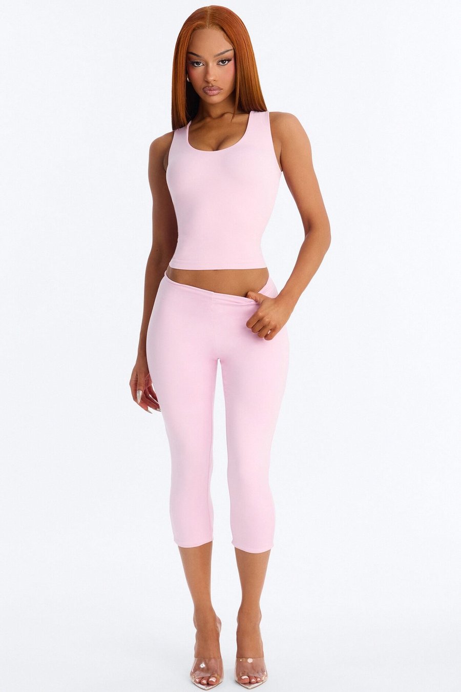 Contour Double Lined Capri Pant - Pink