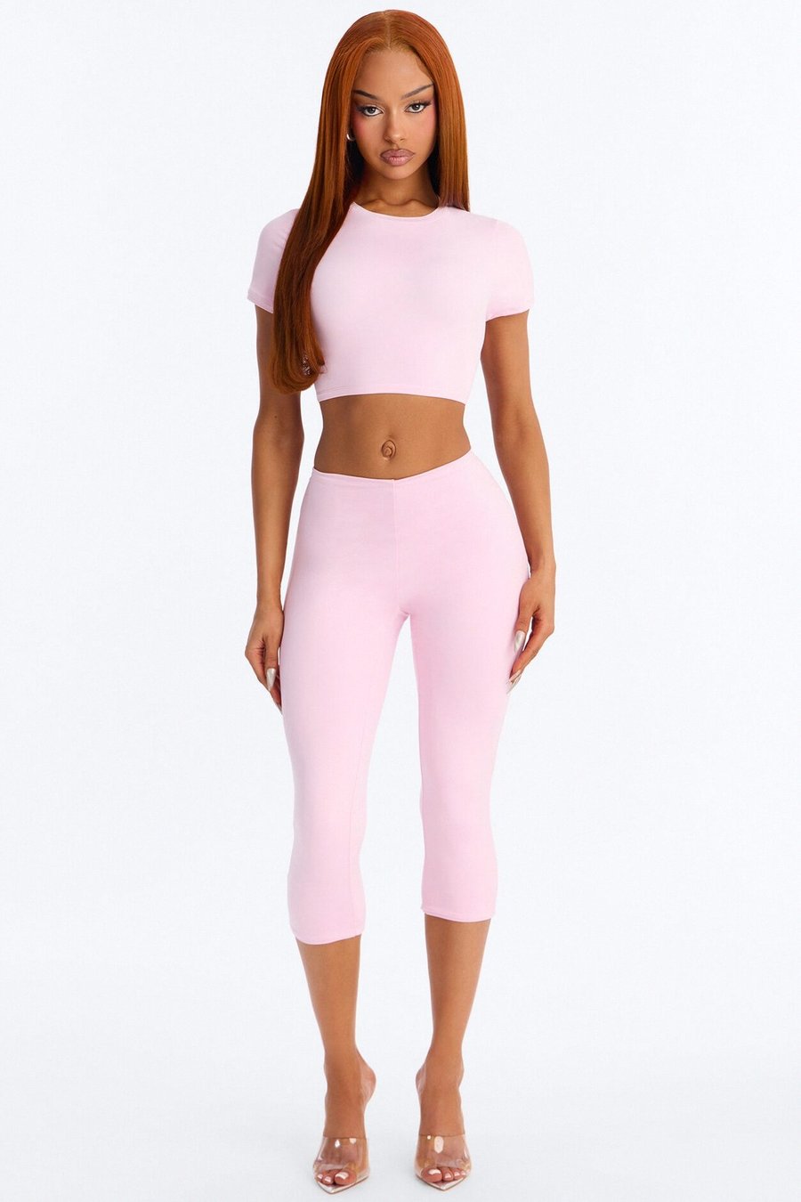 Second Skin Double Lined Super Cropped Tee - Pink