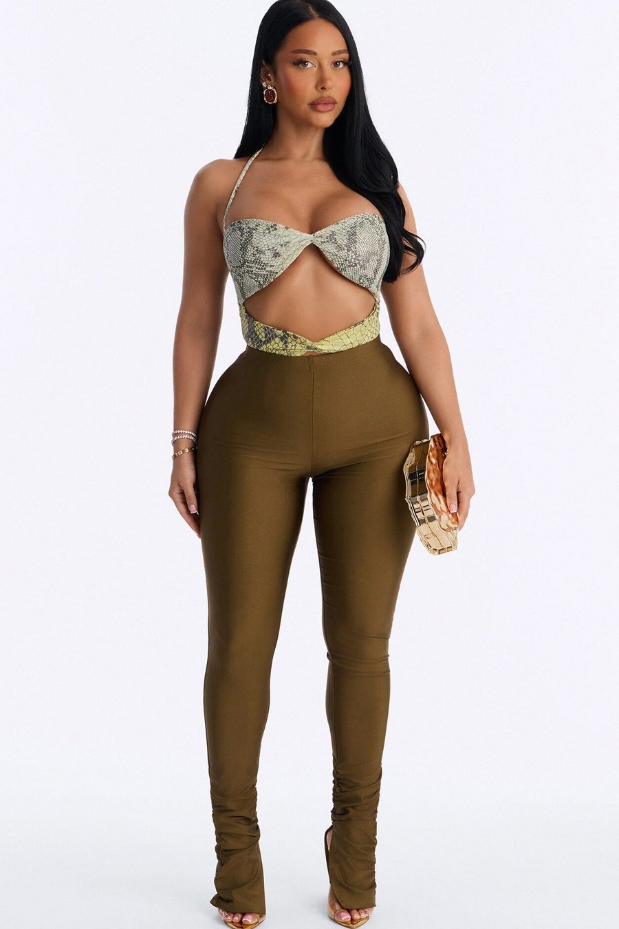 Always Confident High Rise Tricot Ruched Legging - Green