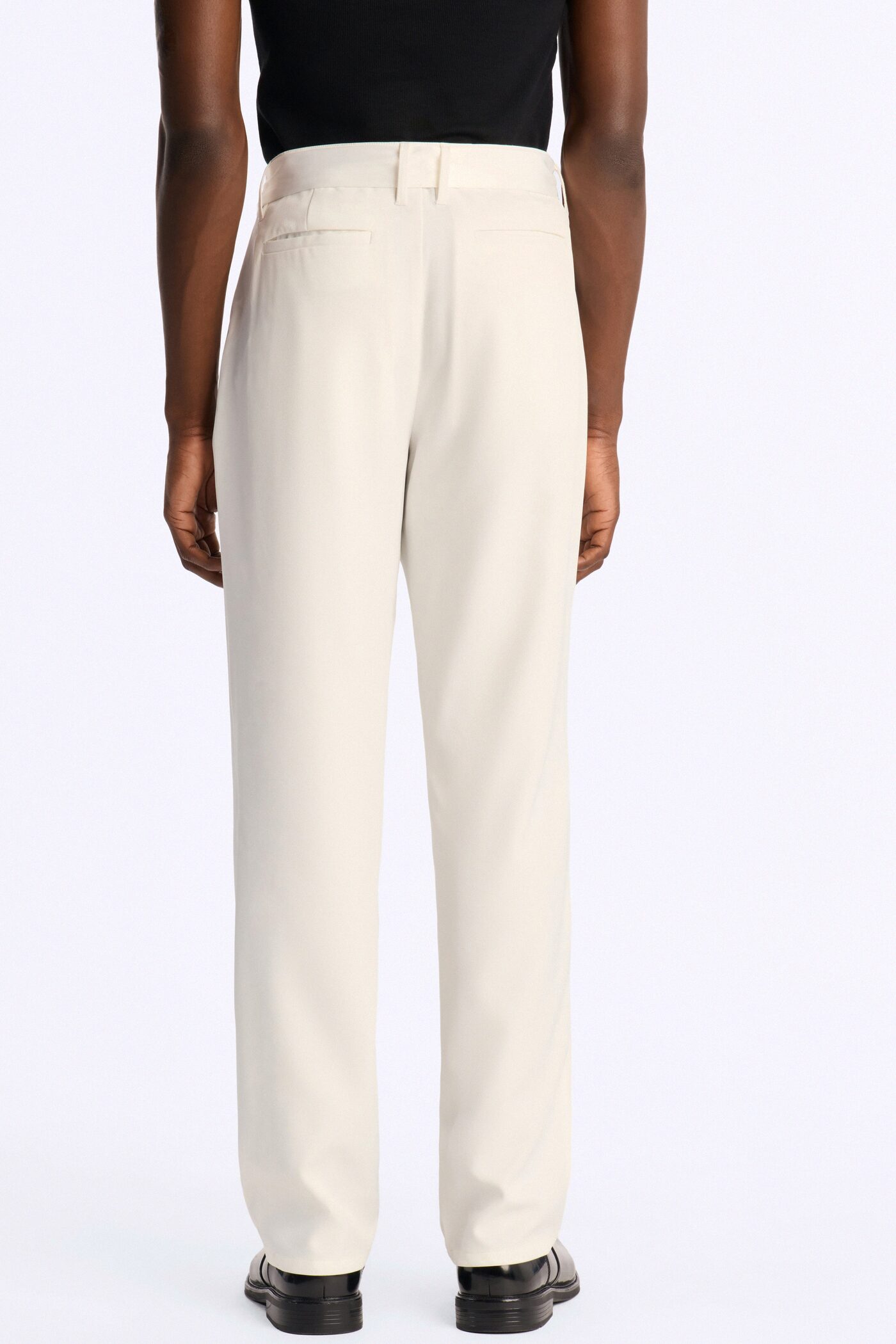 Straight Versailles Luxe Satin Scarf Trouser - Cream