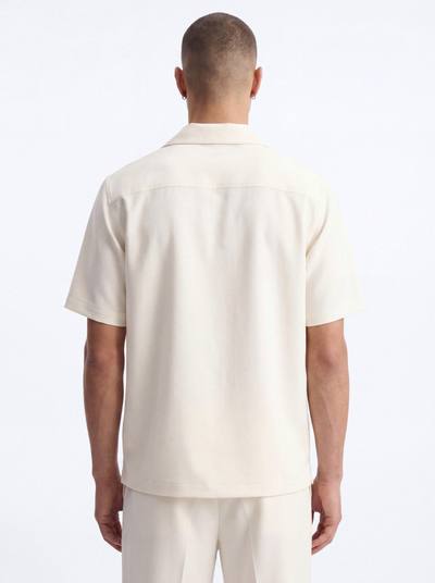 Modern Essential Sleeve Cuban Collar Button Down - White