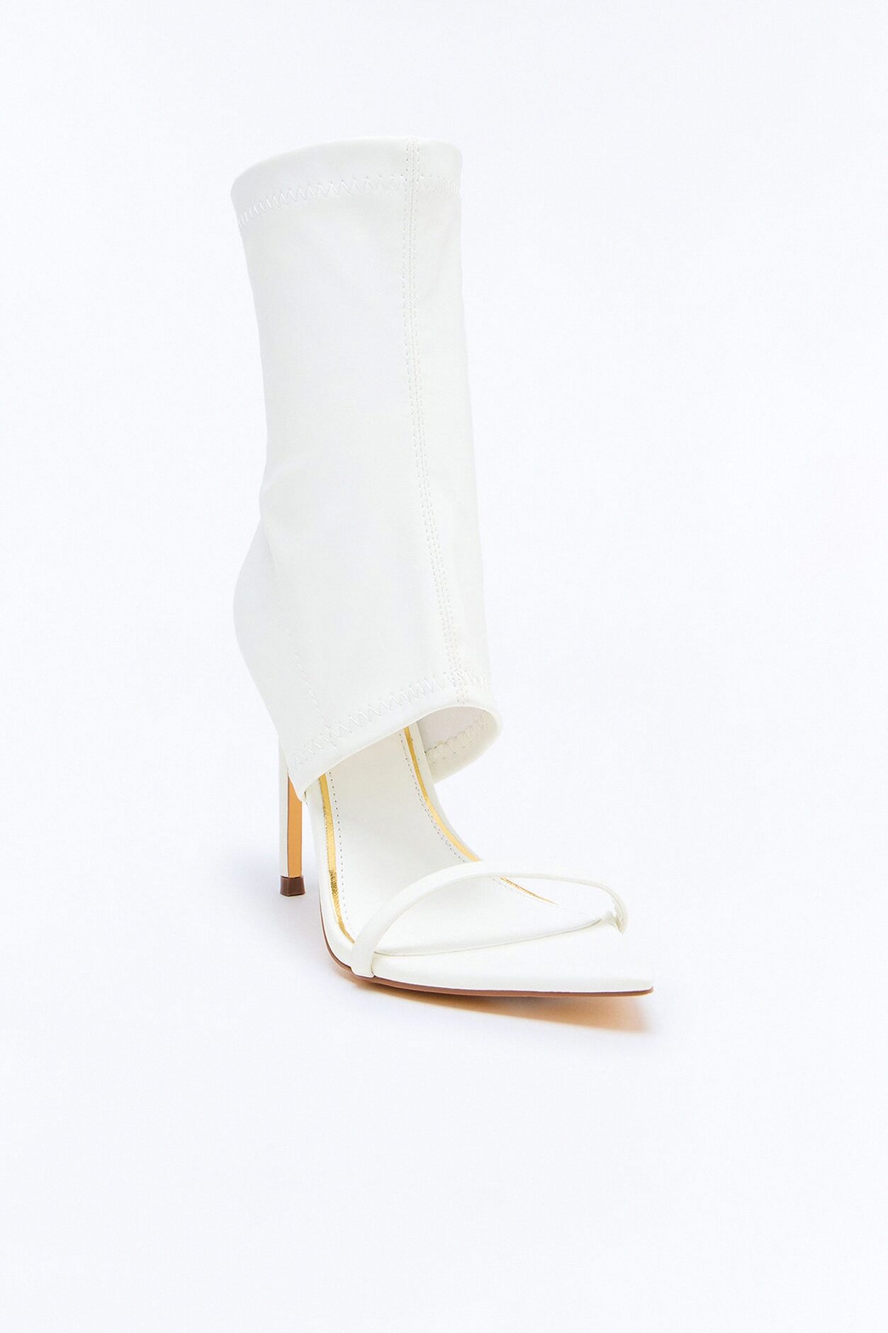 Nixie Stiletto Booties - White