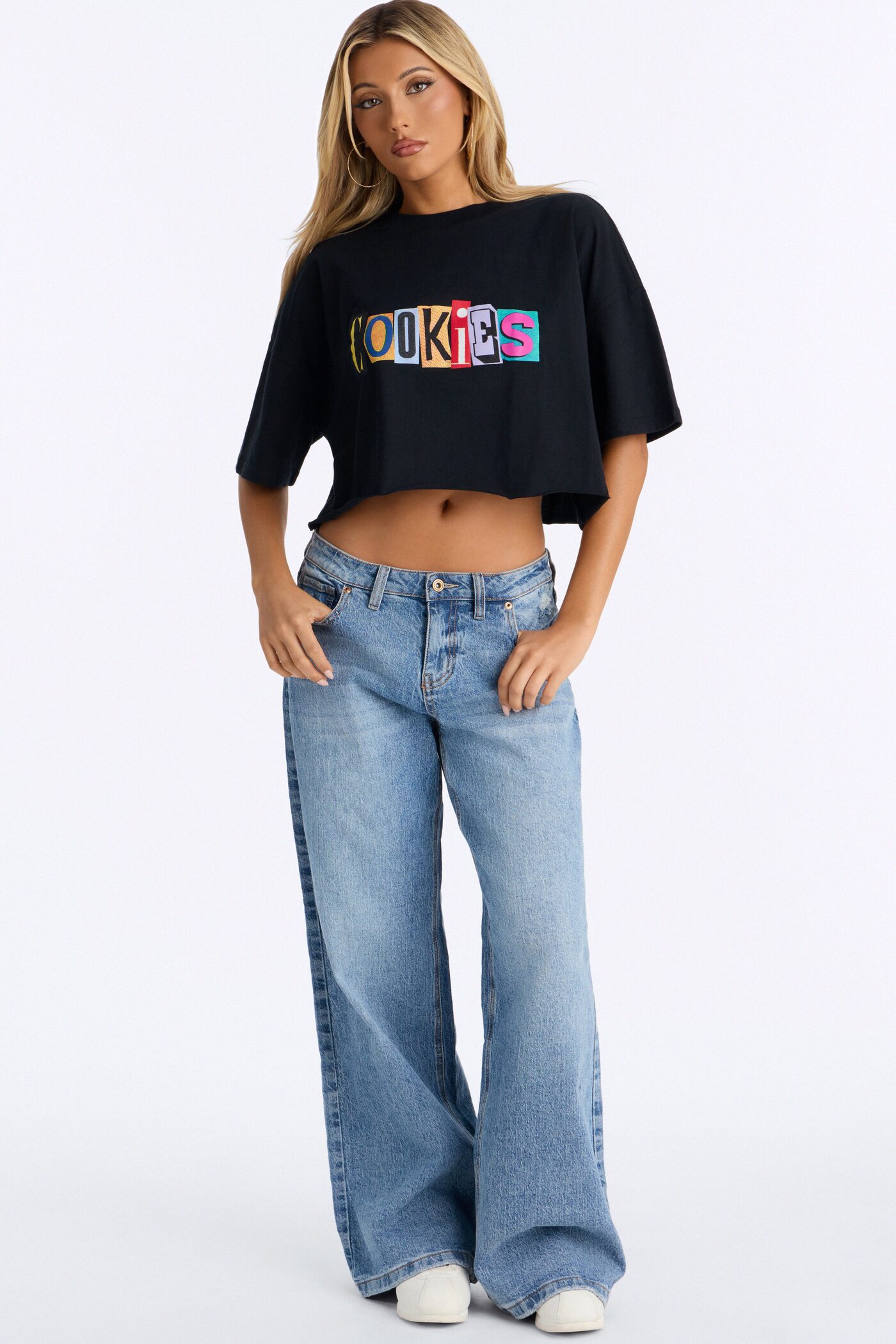 Cookies Cropped T-Shirt - Black
