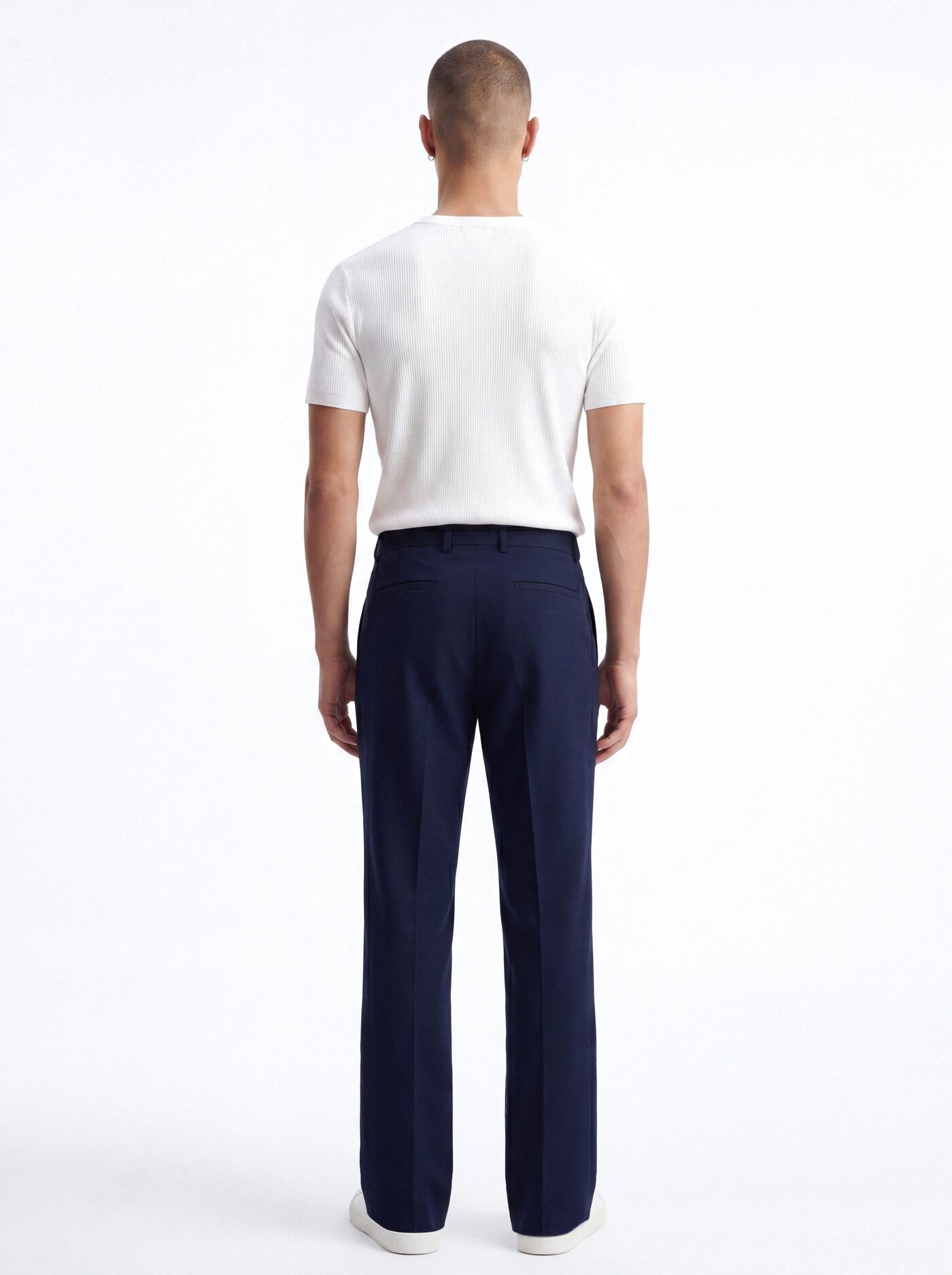 Modern Essential Relaxed Straight Hybrid Waist Trouser - Navy