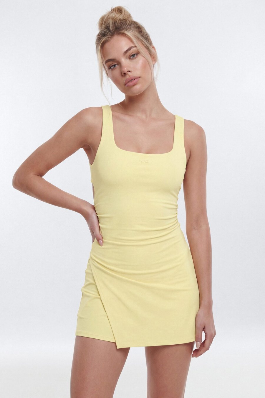 ButterSoft Cut Out Racerback 2-in-1 Active Dress - Yellow