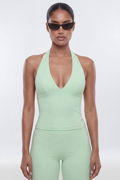 ProStretch™ V Neck Sports Halter Top - Mint