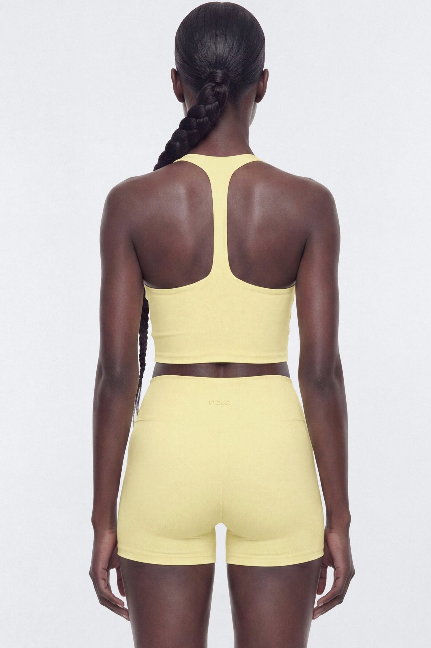 ButterSoft Racer Back Halter Sports Top - Soft Yellow