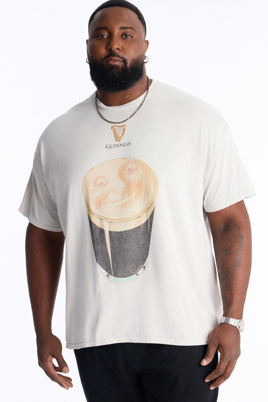 Guinness Beer Art Vintage Short Sleeve Tee - Grey