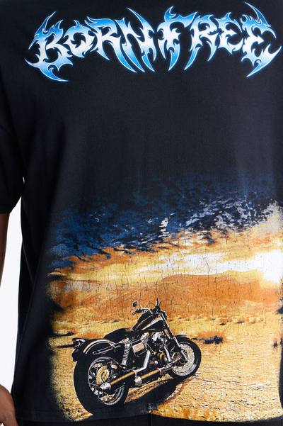 Born Free Oversized Short Sleeve Tee - Black