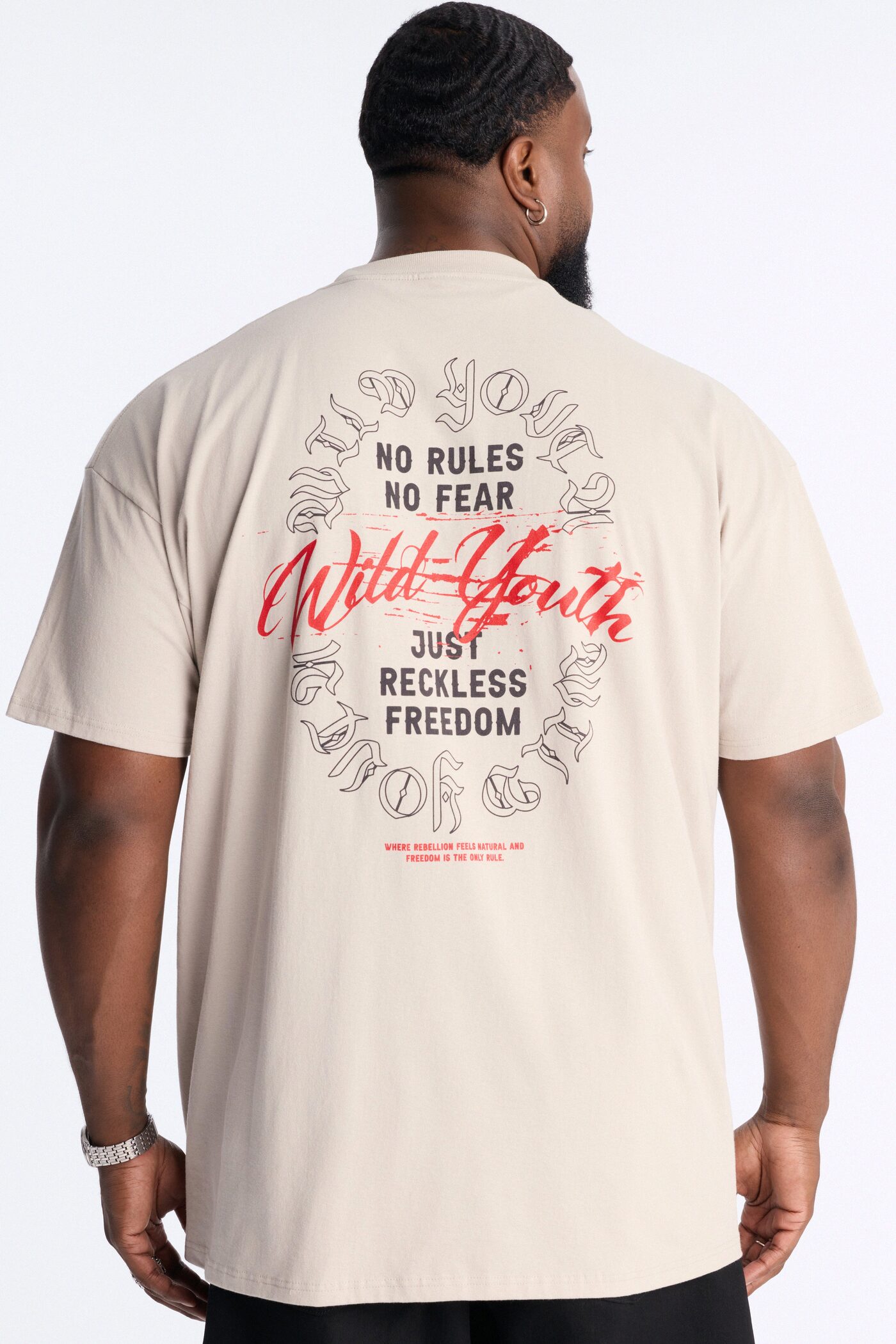 Wild Youth Freedom Oversized Short Sleeve Tee - Grey