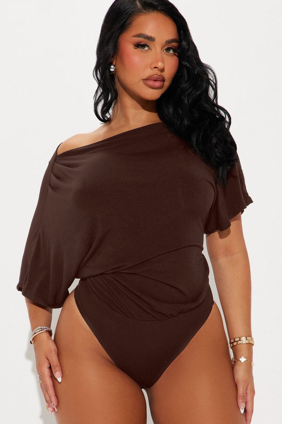 Flatter Me Off Shoulder Bodysuit - Black