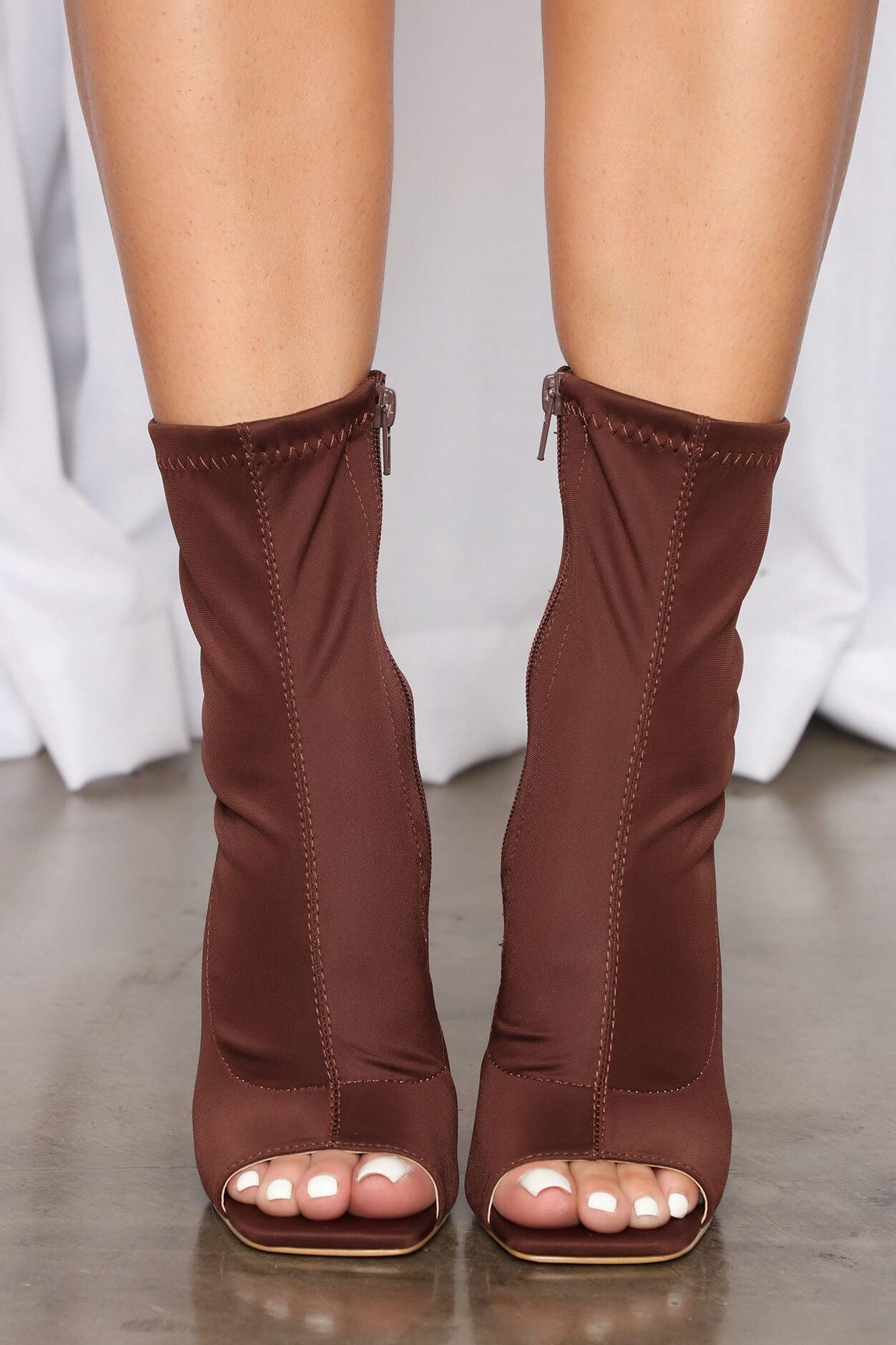 You Interest Me Open Toe Booties - Brown