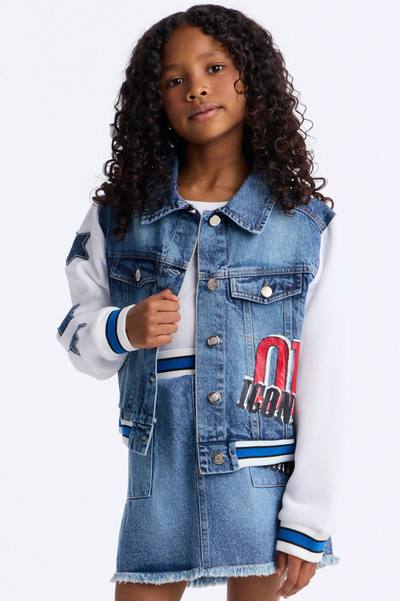 Mini Iconic Girls Only Denim Jacket - Medium Wash