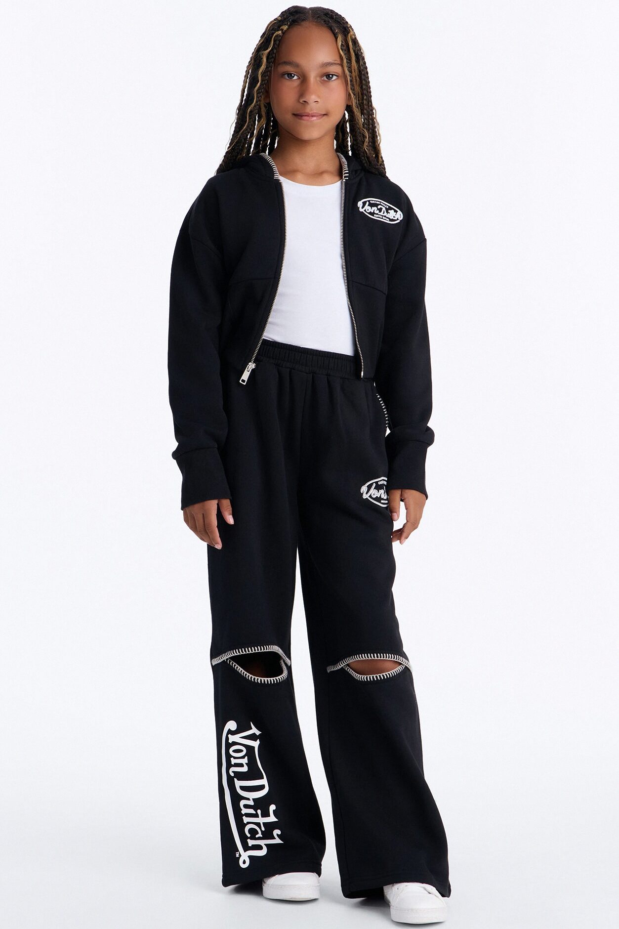 Mini Von Dutch After Hours Sweatshirt Zip Up - Black