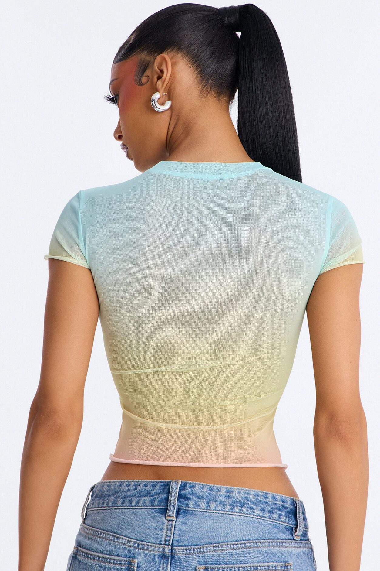 Cuba Havana Paradise Mesh Baby Tee - Multi Color