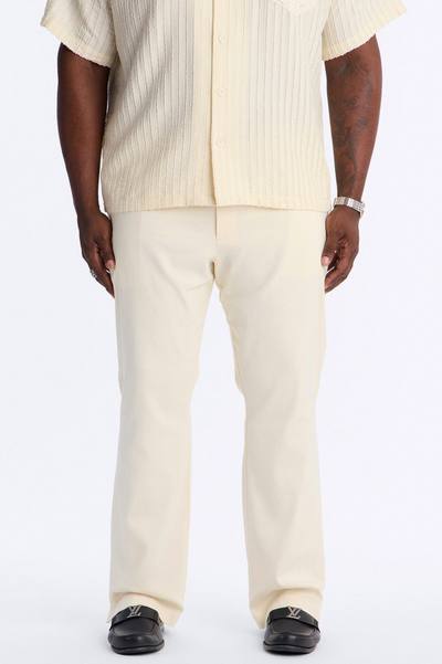 Slim Modern Gabardine Slit Flared Trouser - Cream