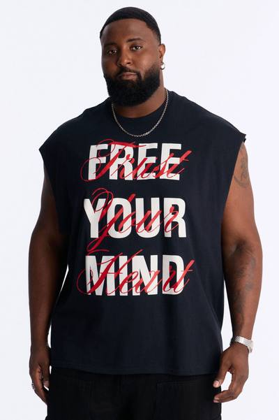 Free Your Mind Oversized Muscle Tank - Rust