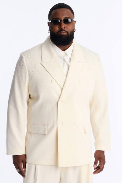 Relaxed Star Gazer Embellished Jacket - Cream