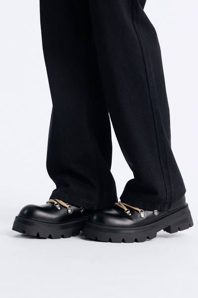 Chunky Hiker Lace Up Oxford Shoes - Black