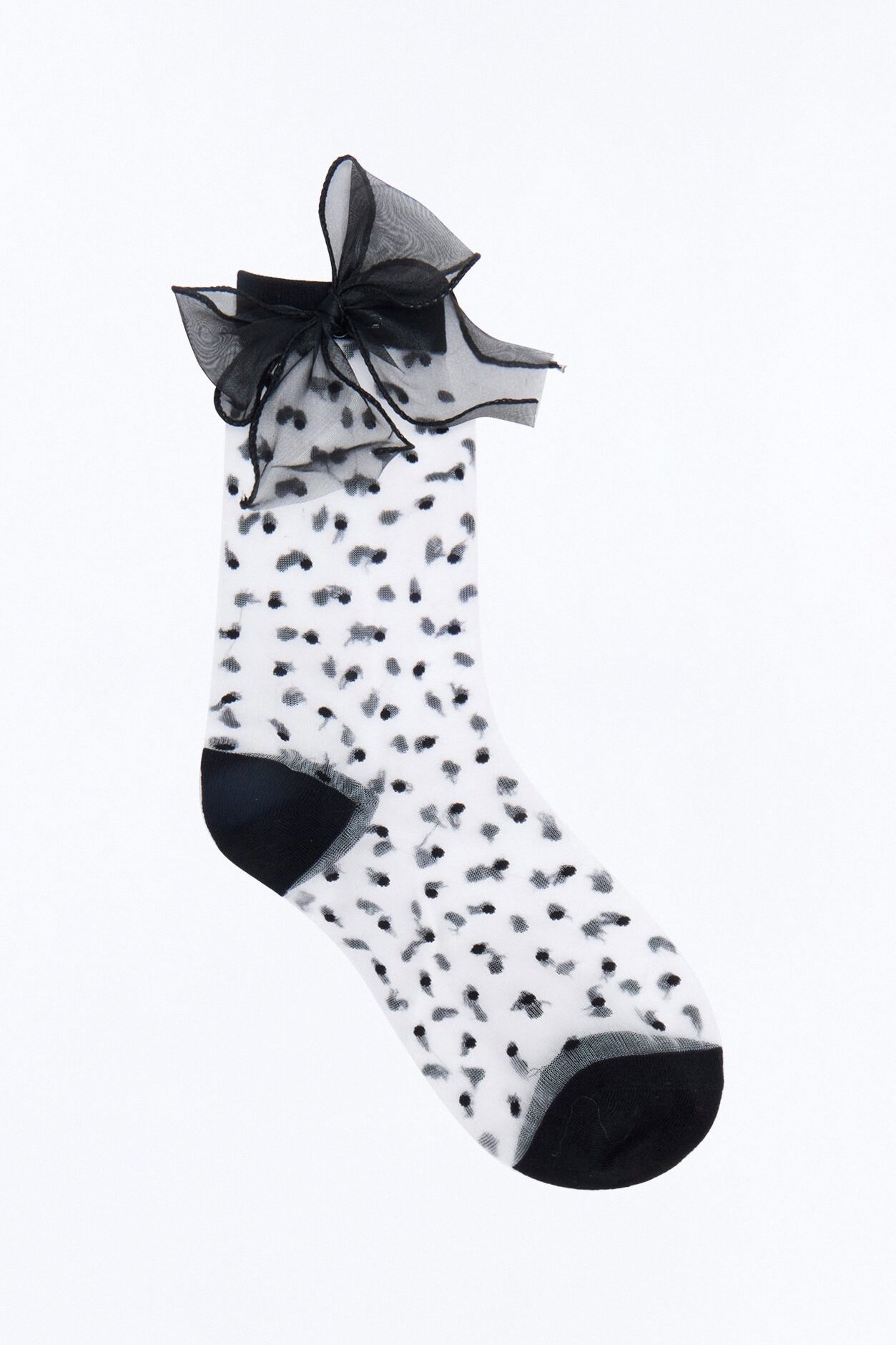 Angel's Kiss Sheer Crew Socks - Black