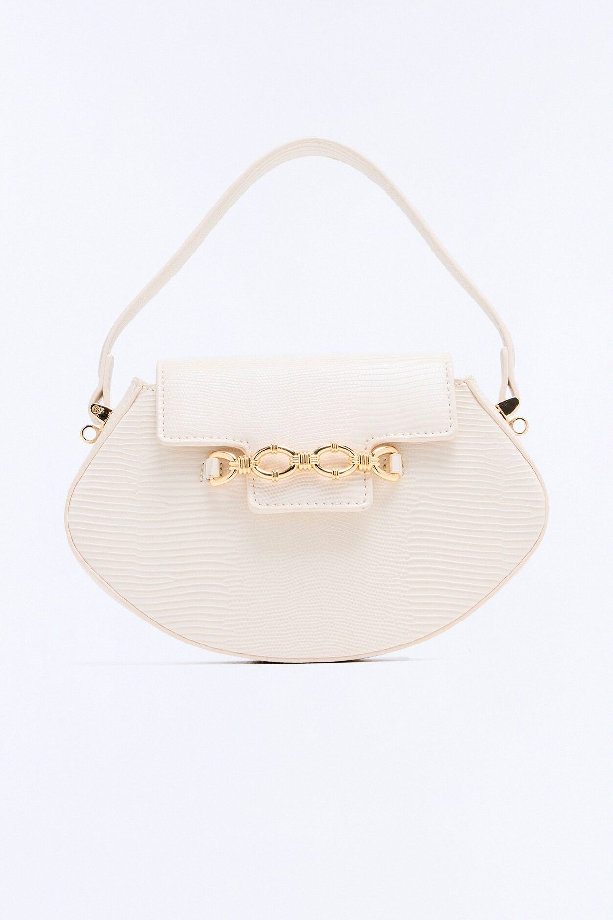 Born This Way Faux Leather Satchel Handbag - Ivory