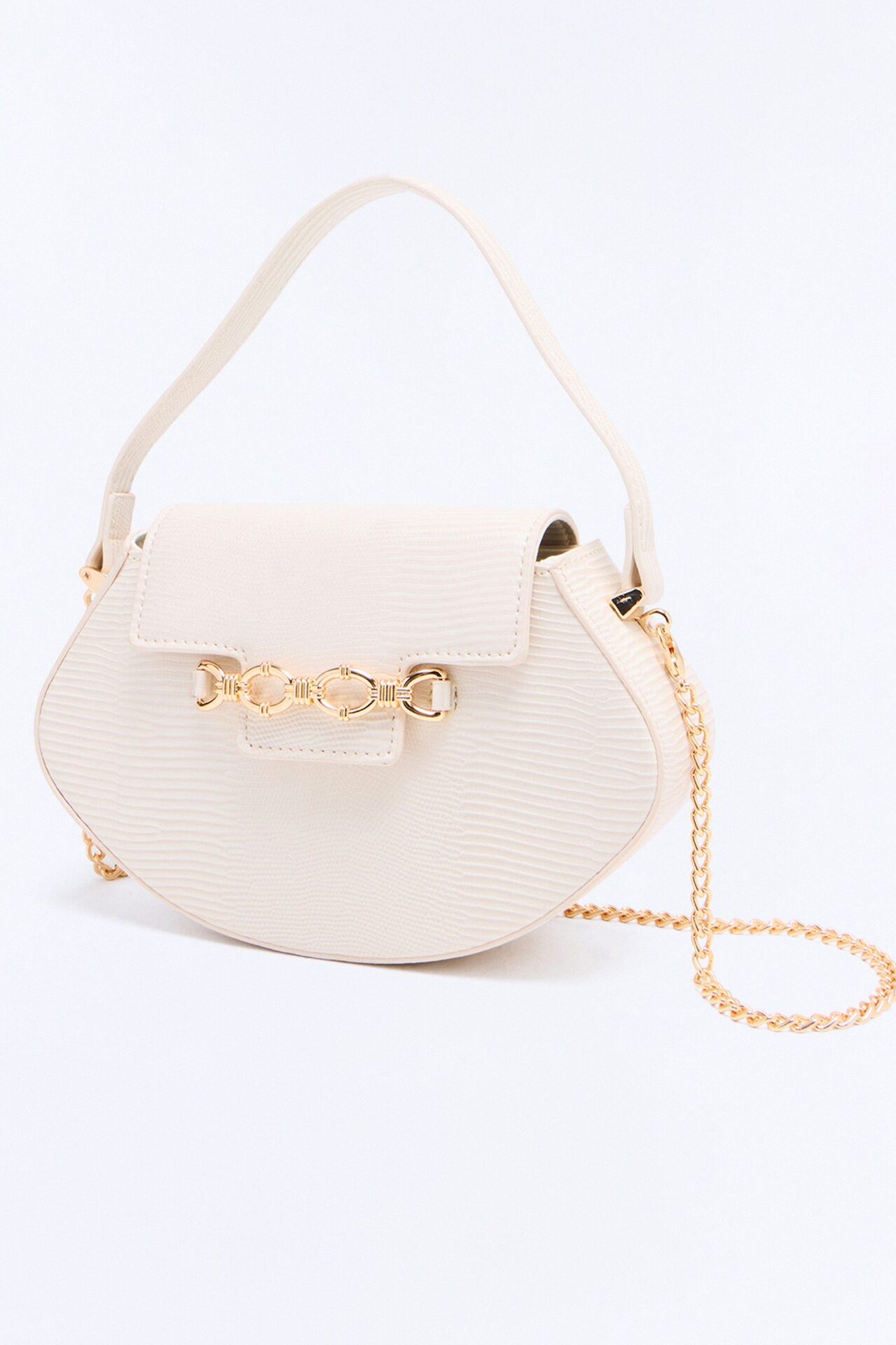 Born This Way Faux Leather Satchel Handbag - Ivory