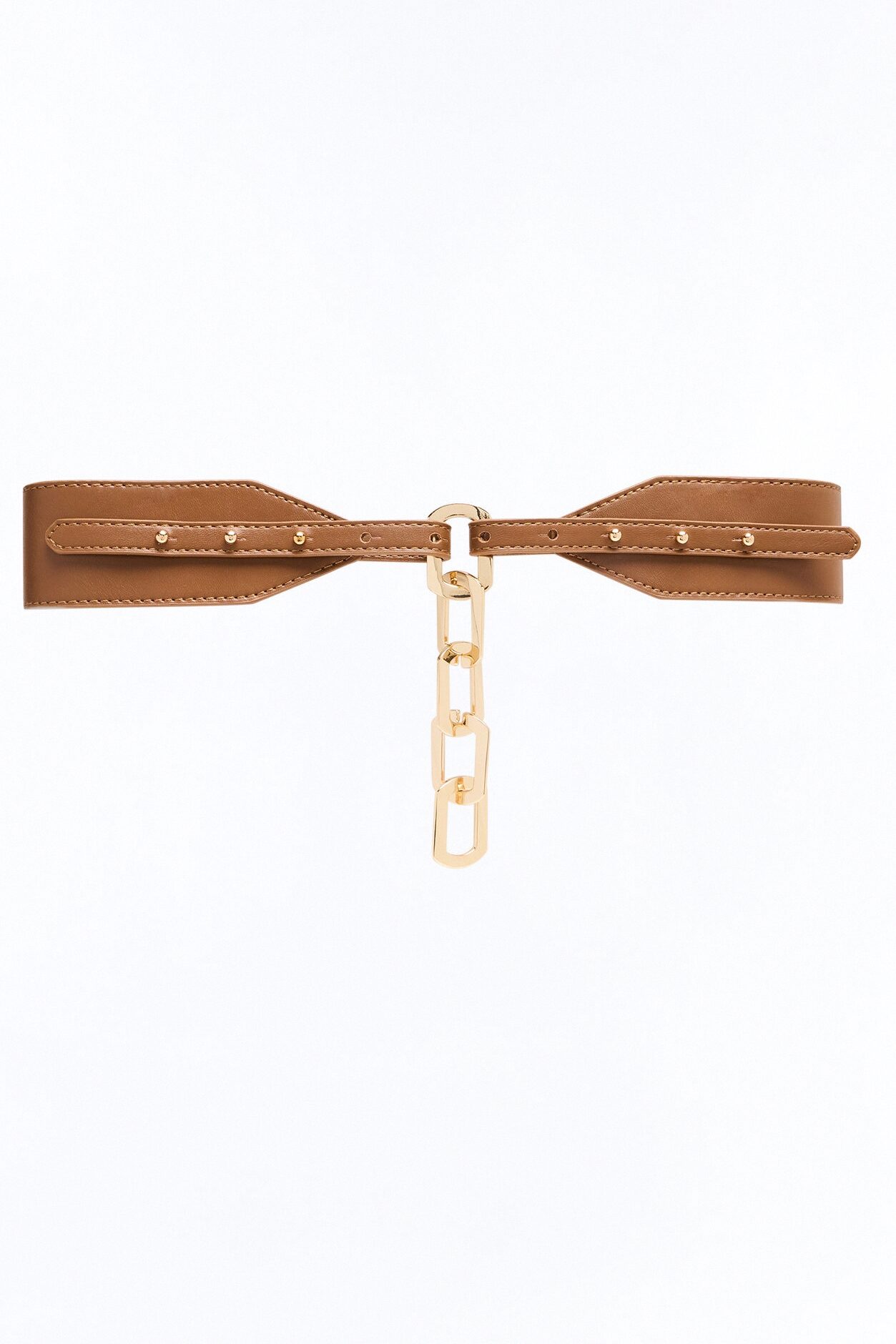 No Time To Waste Faux Leather Wide Belt - Brown