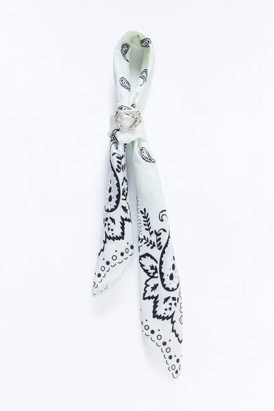 Paisley Love Head Scarf And Brooch Set - White/combo