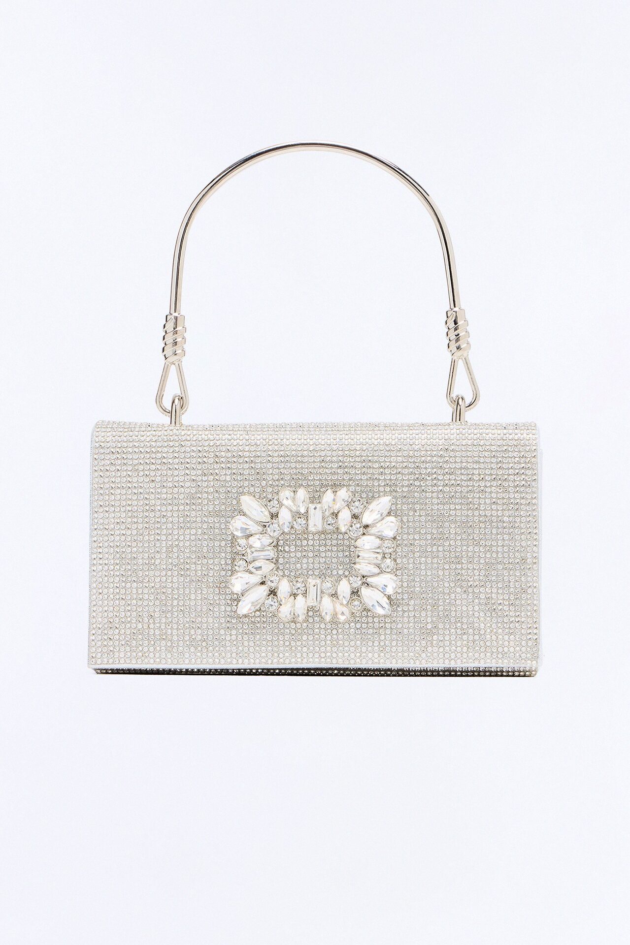 That Very Special One Rhinestone Satchel Handbag - Silver