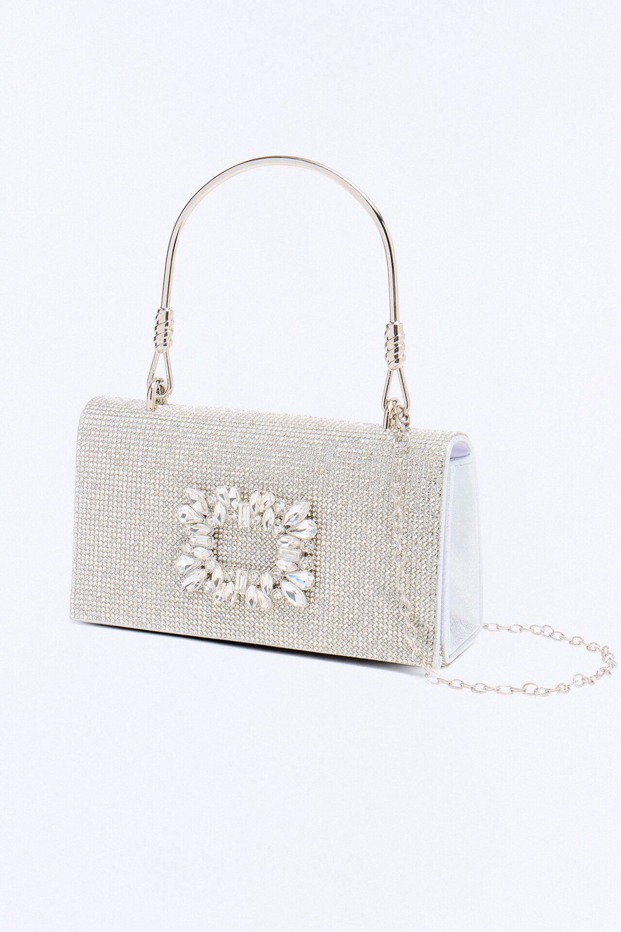 That Very Special One Rhinestone Satchel Handbag - Silver