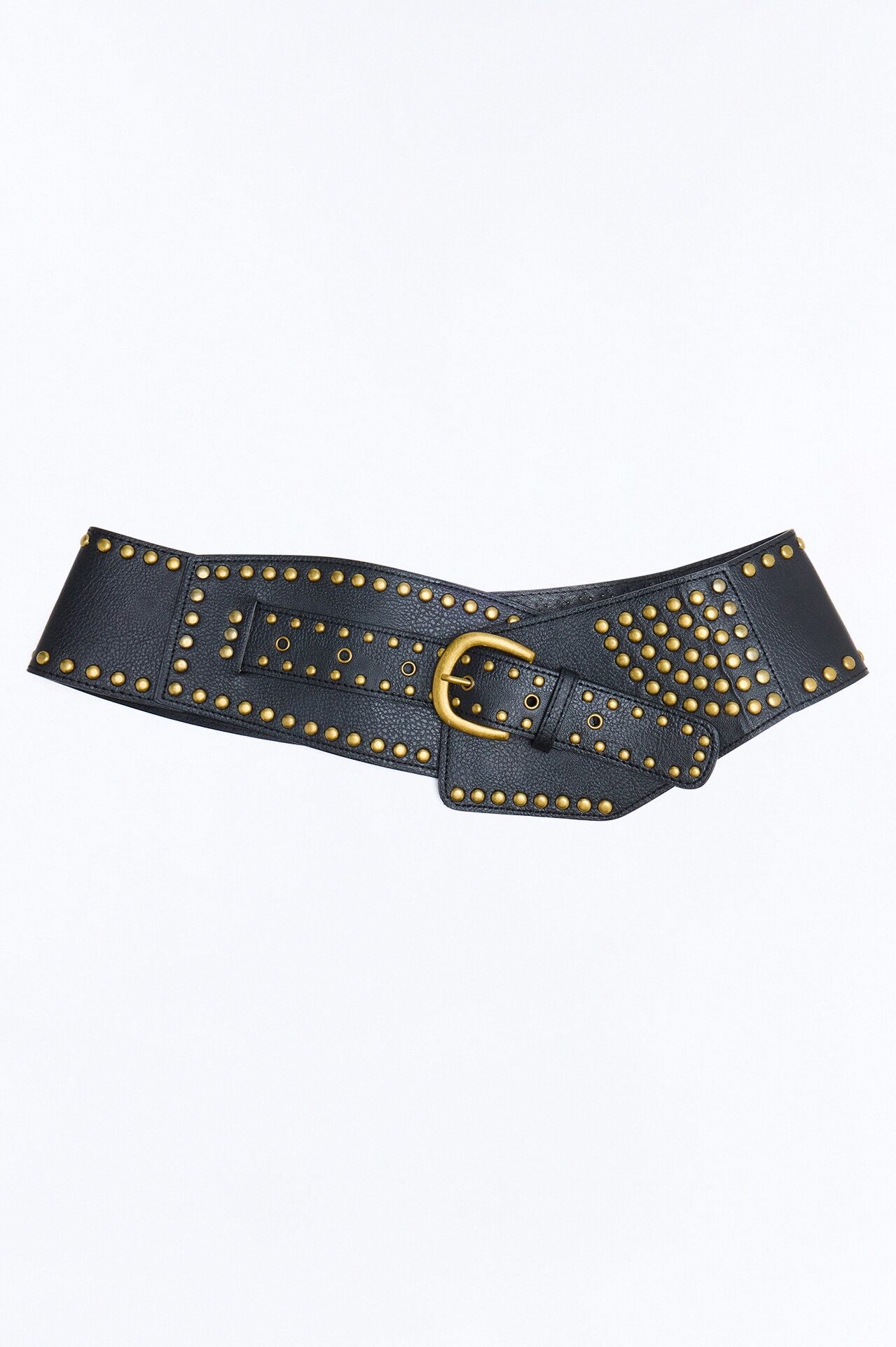 Saddle Ridge Wide Faux Leather Belt - Black