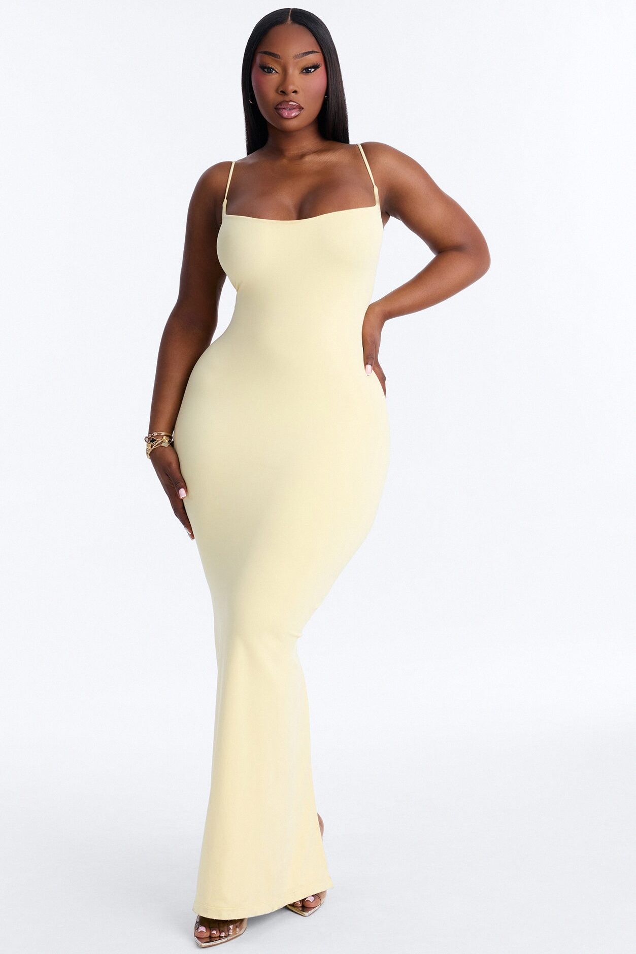 Seamless Smooth Double Lined Maxi Dress - Butter Yellow